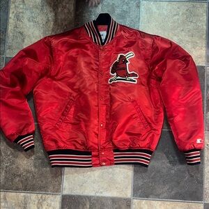 Vintage Cardinals STARTER Red and Navy Baseball Jacket